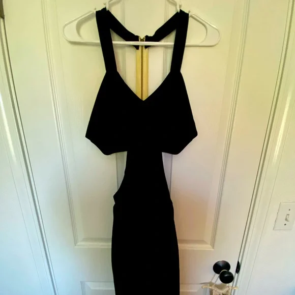 Black Cut Out Midi Dress - Picture 1 of 6